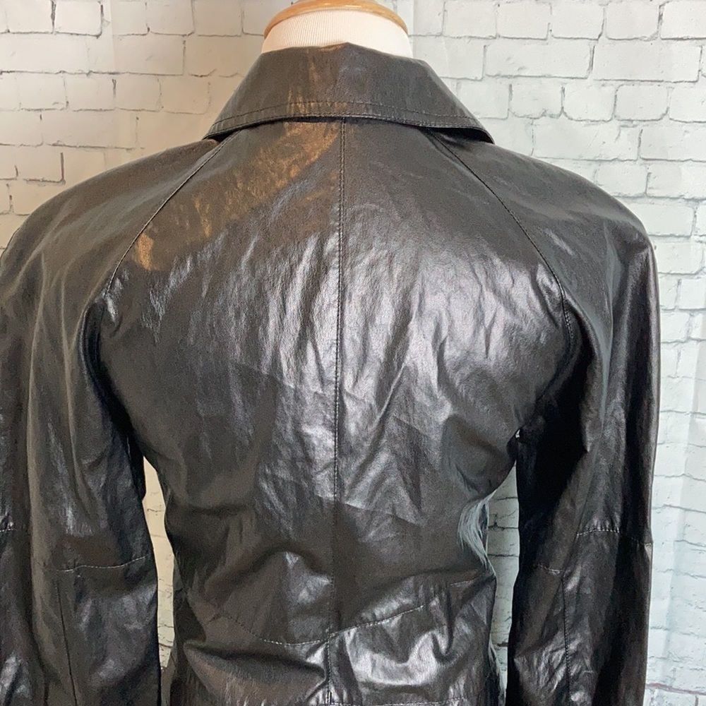 Zara Faux Vegan Leather Long Sleeve Mini Dress Party Bloggers Favorite Goth - Picture 10 of 16